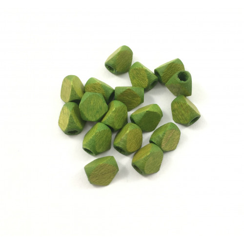 Triangle green 7 mm wood beads*